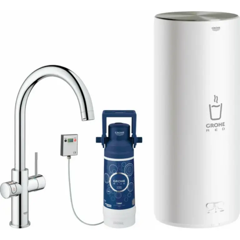 Grohe Red Duo L-juoksuputki, L-koon boileri, kromi